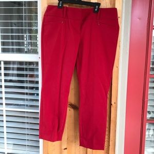 THE LIMITED Exact Stretch Red Crop Pant size 8P